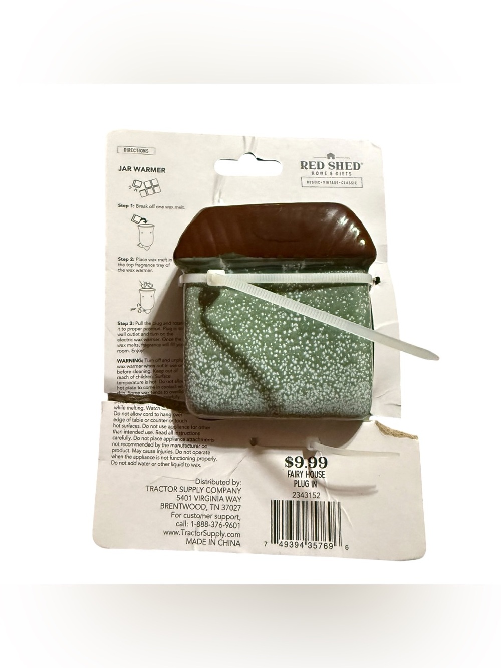 New Red Shed Ceramic Fairy House Plug-In Wax Warmer - Picture 3 of 3